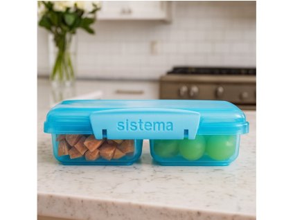 Sistema Lunch Small Split 2-compartment lunch box 350 ml, blue