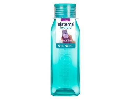 Sistema Hydrate Square Square Bottle with Screw Cap 475 ml, Mint
