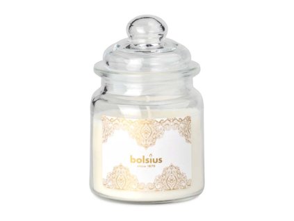 Bolsius Scented candle in glass with lid, 79x129mm, Gold lace