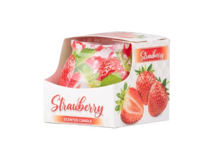 Decorative scented candle in glass, Strawbery 80 x 72 mm