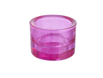 Pink glass candle holder for tealight, 57x83 mm