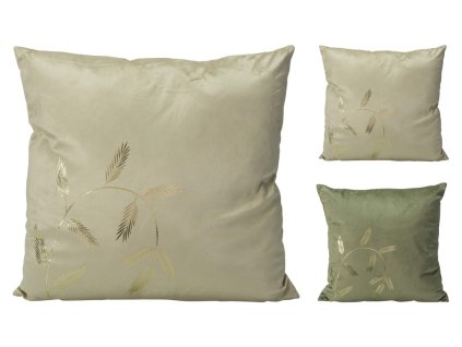 Velvet pillow 45×45 cm with gold twig (mix of colors)