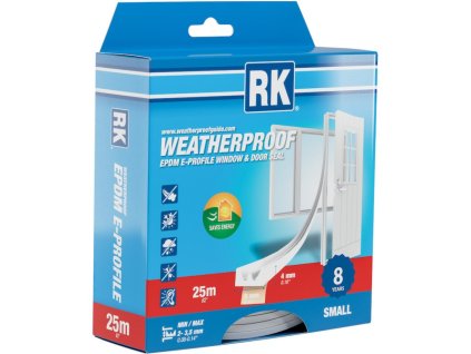 Window and door seals EPDM – E-profile, white 25 m