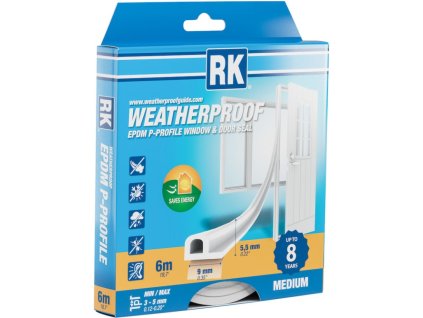 Window and door seals EPDM – P-profile, white 6 m