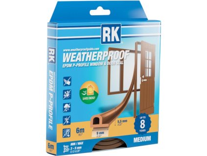 Window and door seals EPDM – P-profile, brown 6 m