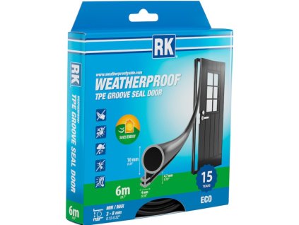 Groove seal for doors – O-profile, black 10 mm 6 m