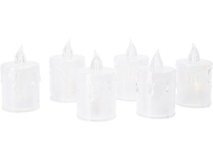 LED candle polypropylene 50x50x80 mm – transparent