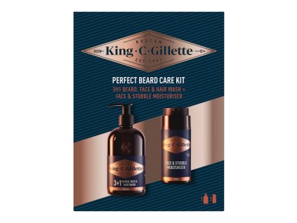 King C Gillette gift set for men (beard shampoo 350ml+moisturizing cream 100ml)