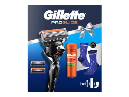 Gillette Gift set for men (trimmer+2NH+Fuison gel 200ml+socks) 
