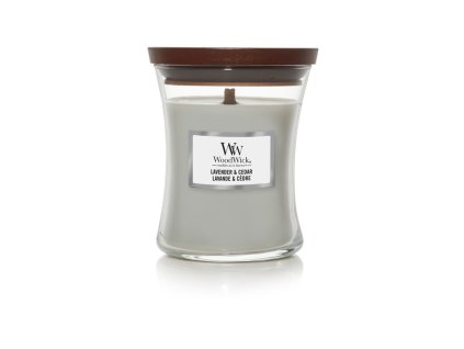 Woodwick Lavender & Cedar candle medium