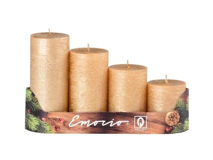 Emocio Advent Candles 4pcs 50 mm Rustic Gold Candles