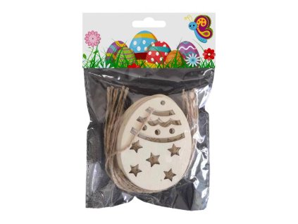 Wooden egg decoration 8cm (10pcs/pack)