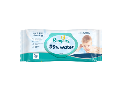 Pampers wipes (60 pcs/fol) Aqua zero plastic