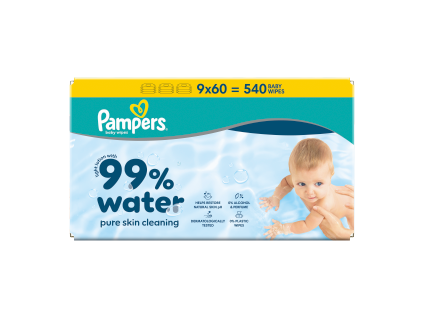 Pampers wipes (9x60/fol) Aqua zero plastic