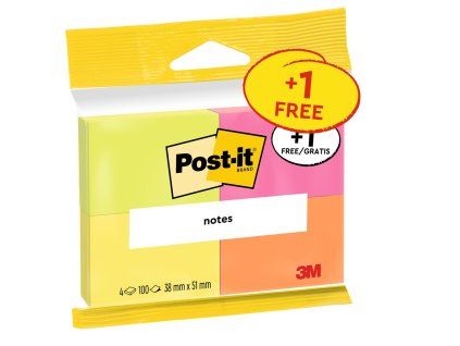 POST-IT Notepad 51 x 38 mm 100 sheets 3 + 1 pc