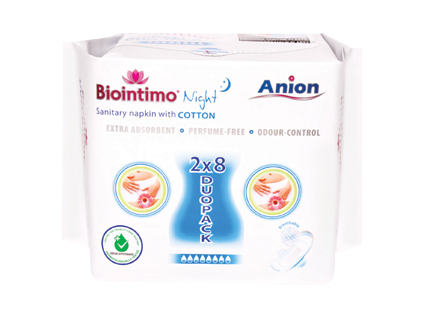 Biointimo anion pads (16pcs/fol) night