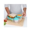 Sistema Divided To Go Bento Lunch Box with Yogurt Container and 2 Trays 1.65 L, Mixed Colors
