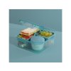 Sistema Divided snack box Ocean Bound Bento Cube with yogurt container and 2 trays 1.25 l, mix of colors