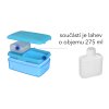 Sistema Lunch Quaddie 1.5 l divided snack box with 3 hinged compartments in the lid and a drinking bottle, mix of colors
