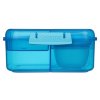 Sistema Lunch Bento Cube Divided Snack Box with Yogurt Container and 2 Trays 1.25 L, Blue