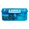 Sistema Lunch Bento Cube Divided Snack Box with Yogurt Container and 2 Trays 1.25 L, Blue