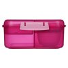 Sistema Divided Lunch Bento Cube Snack Box with Yogurt Container and 2 Trays 1.25 L, Pink