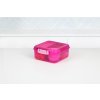 Sistema Divided Lunch Bento Cube Snack Box with Yogurt Container and 2 Trays 1.25 L, Pink