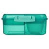 Sistema Lunch Bento Cube Divided Snack Box with Yogurt Container and 2 Trays 1.25 L, Mint