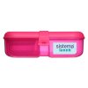 Sistema Lunch Ribbon Divided Snack Box with Yogurt Container 1.1 l, Pink