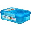 Sistema Divided Lunch Bento Snack Box with Yogurt Container and 2 Trays 1.65 L, Blue