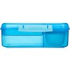 Sistema Divided Lunch Bento Snack Box with Yogurt Container and 2 Trays 1.65 L, Blue