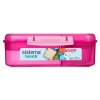 Sistema Divided Lunch Bento Snack Box with Yogurt Container and 2 Trays 1.65 L, Pink