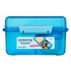 Sistema Lunch Cube Max Divided Snack Box with Yogurt Container with Double Lid 2 L, Blue