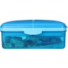 Sistema Lunch Quaddie 1.5 l divided snack box with 3 hinged compartments in the lid and a drinking bottle, blue