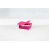 Sistema Lunch Quaddie 1.5 l divided snack box with 3 hinged compartments in the lid and a drinking bottle, pink
