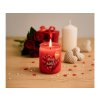 Bolsius Glass Red Heart with inscription, Mango, scented candle 68x80mm