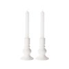 Ceramic candle holder 2 pcs + 2 pcs of conical candles (white)