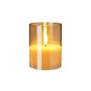 LED candle in glass with timer 75x75x100 mm – smoky