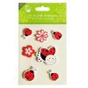Wooden self-adhesive beetle decorations (7pcs/pack)