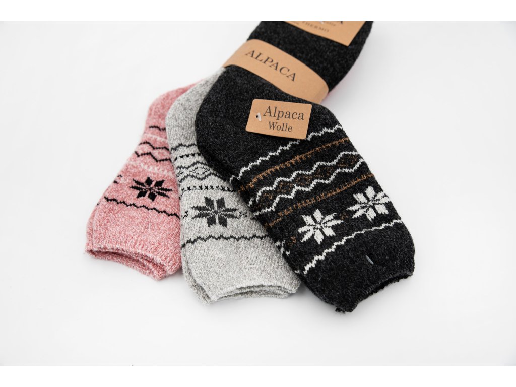Calzini caldi da uomo in alpaca con fantasia, 3 paia. Taglia: 39-43.