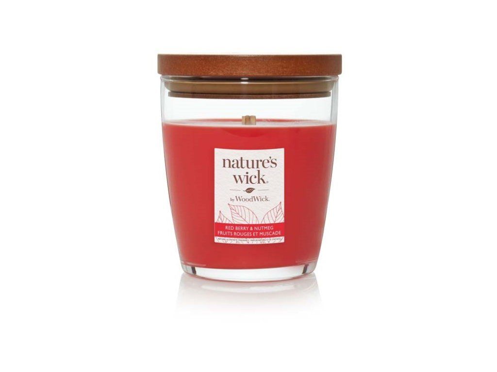 Bicchiere termico Nature's Wick, medio, colore rosso e noce moscata