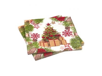Tovaglioli di Natale (20 pezzi/foglio) albero, regali
