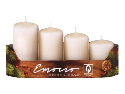Emocio Advent Tiers 4 pezzi candele in osso spesse 40 mm