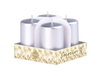 Emocio Cilindro dell'Avvento 4 pezzi 38x60 candele argento