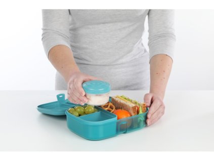Sistema Diviso snack box Ocean Bound Ribbon Lunch con contenitore per yogurt 1,1 l, mix di colori