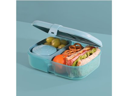 Sistema Ocean Bound Ribbon Lunch Lunch Box diviso con contenitore per yogurt da 1,1 l, menta