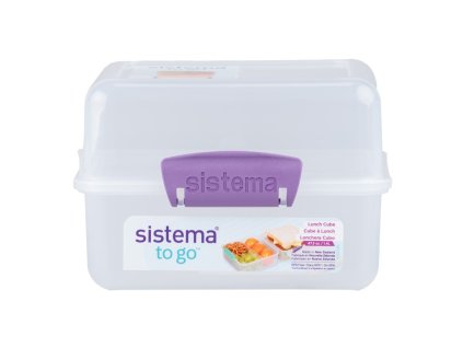 Sistema Lunch Cube Lunch Box diviso con 2 scomparti 1,4 L, viola
