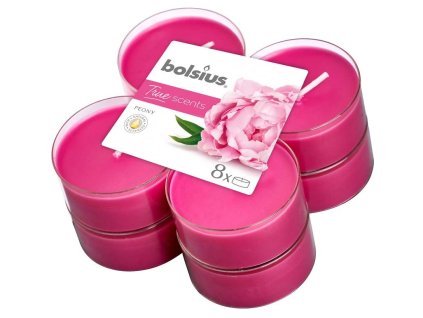 Bolsius Aromatic 2.0 Candele profumate Maxi 8 pezzi, Peonia
