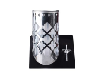 Vetro per cimitero 23cm inserto 120g 38h. cilindro con base, lamiera