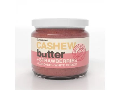 Burro di anacardi con cocco, cioccolato bianco e fragole - GymBeam